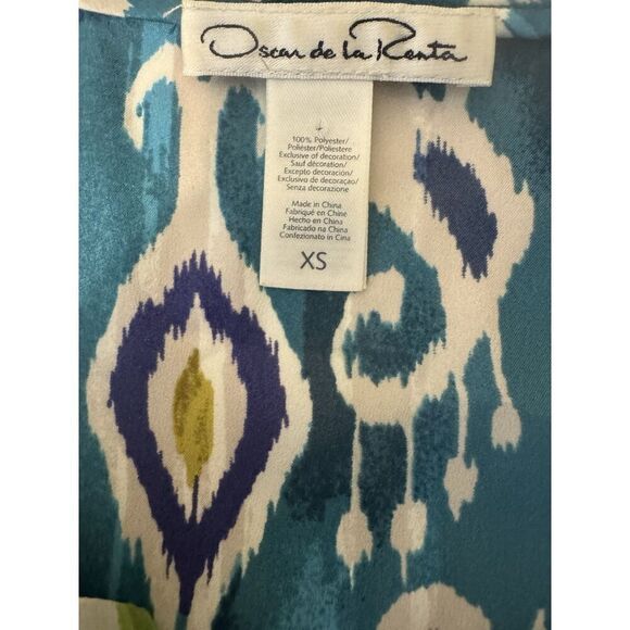 Oscar De La Renta Printed Kaftan Dress Sz XS Oversized Designer Summer Old Money - Picture 5 of 5